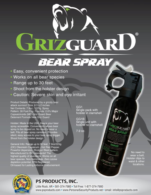 Griz Guard Bear Spray - Personal Security Products